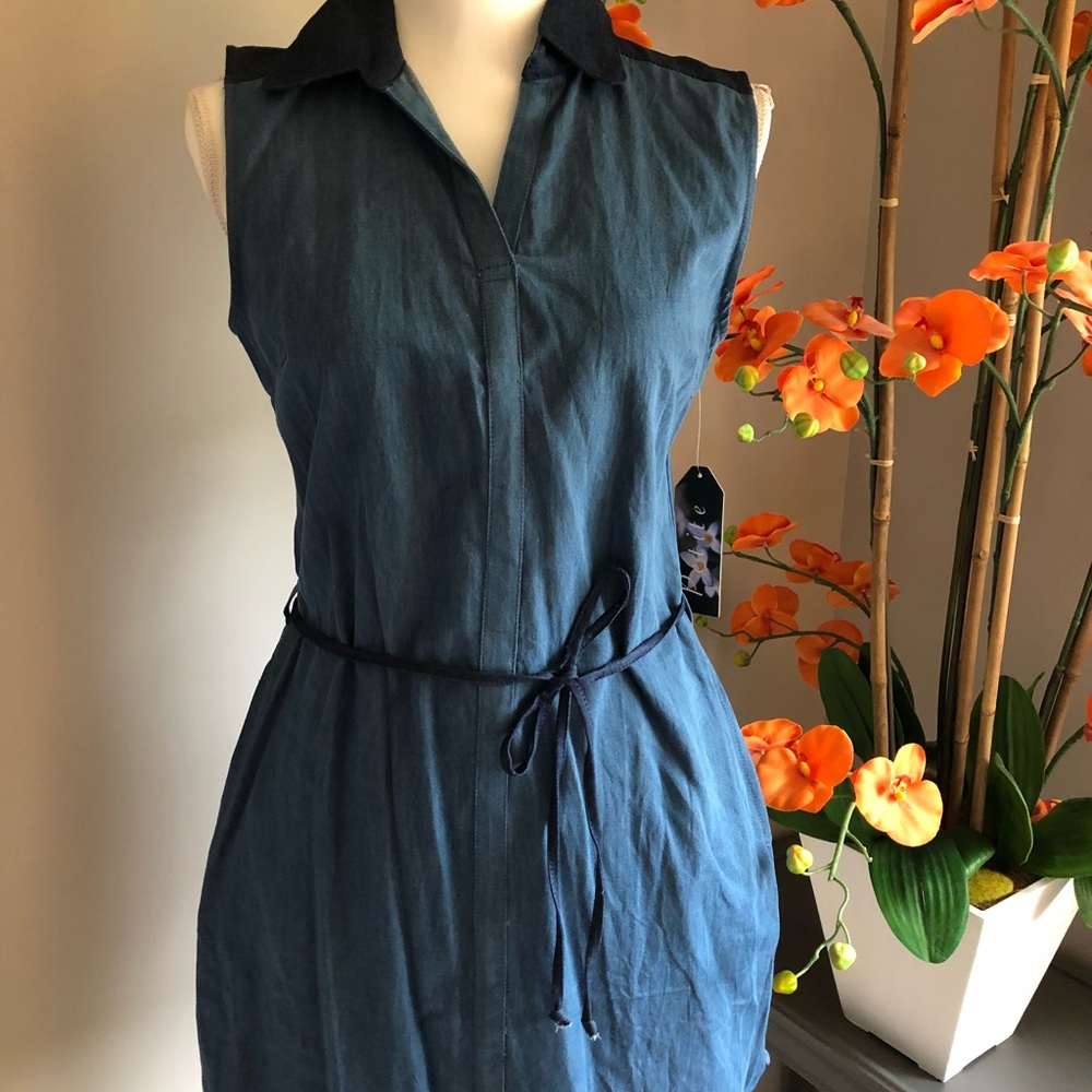 Blue jean button down dress